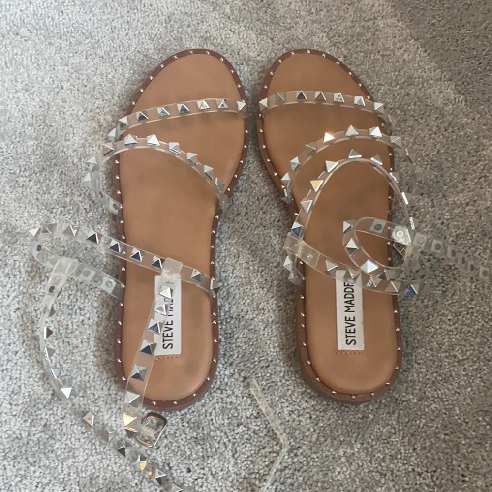 Steve Madden traveler clear sandals never worn